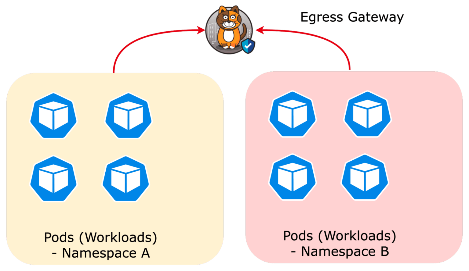 Shared egress gateway